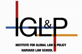 A vibrant font, text, graphics, logo, and symbol come together to create a visually appealing screenshot of the GI&P Institute for Global Law & Policy at Harvard Law School.